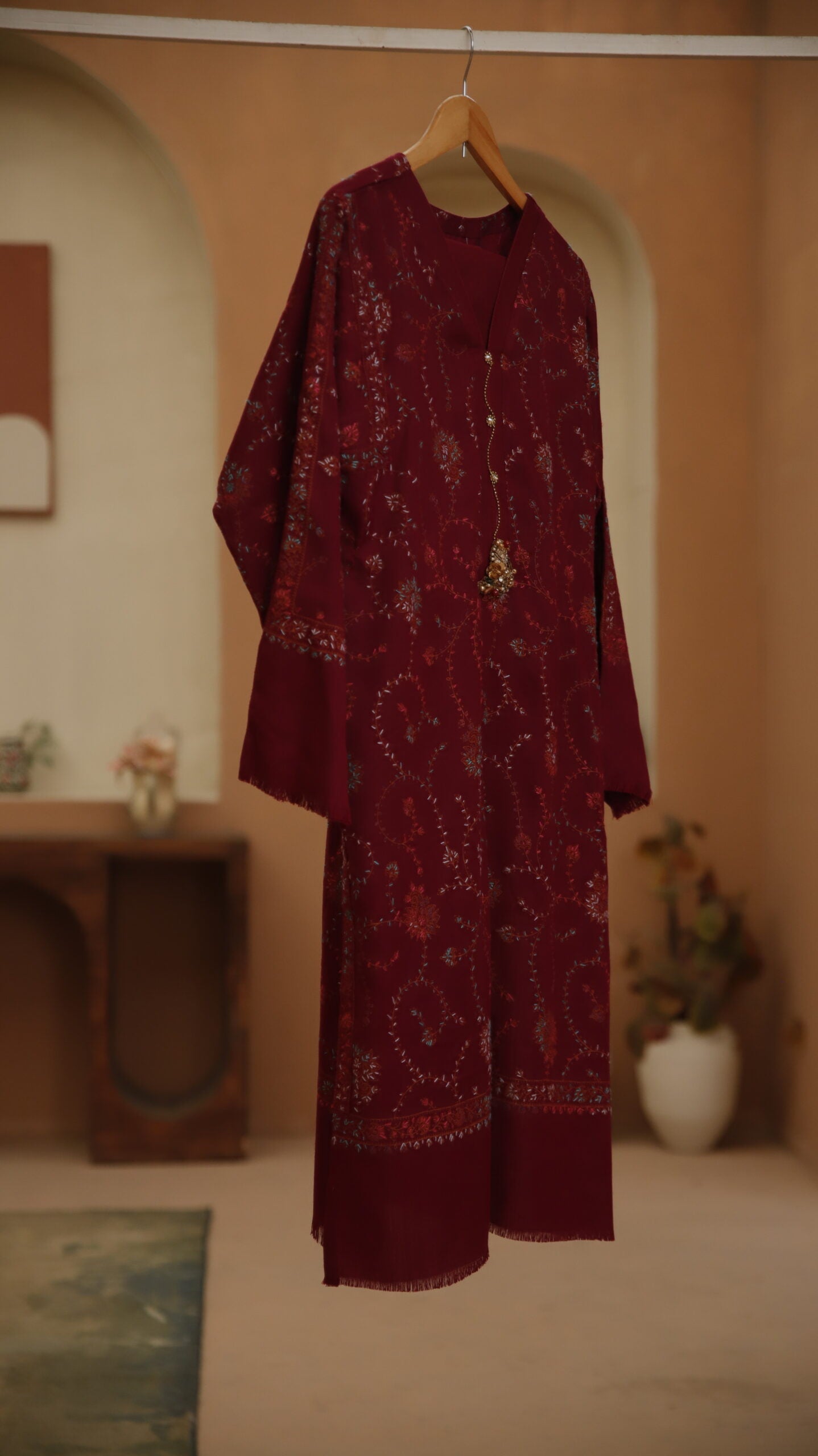 Jal Maroon Embroidery