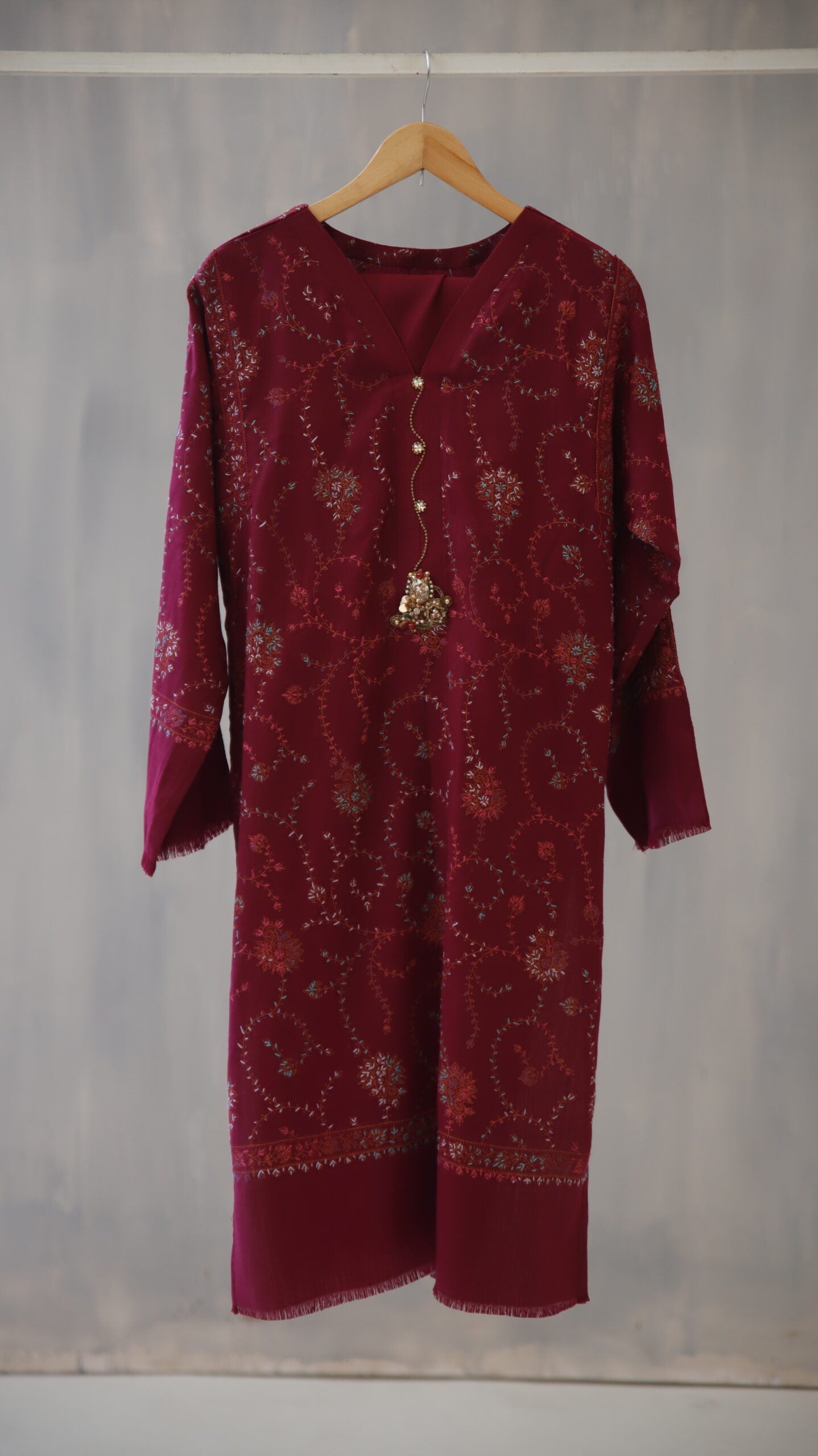 Jal Maroon Embroidery