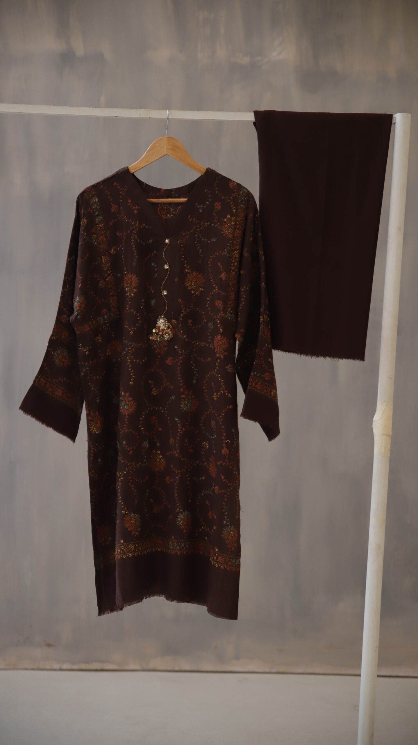 Jal Brown Embroidery