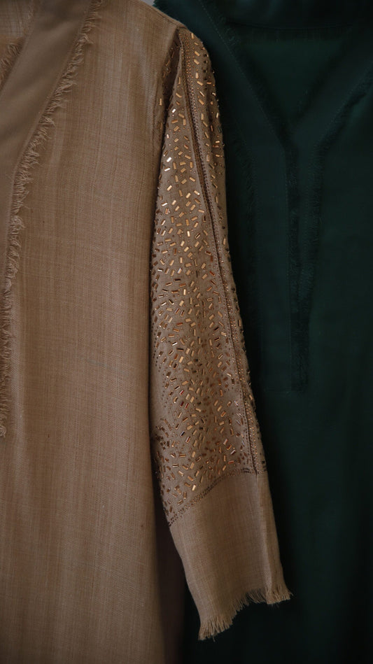 Beige Pashmina Crystal