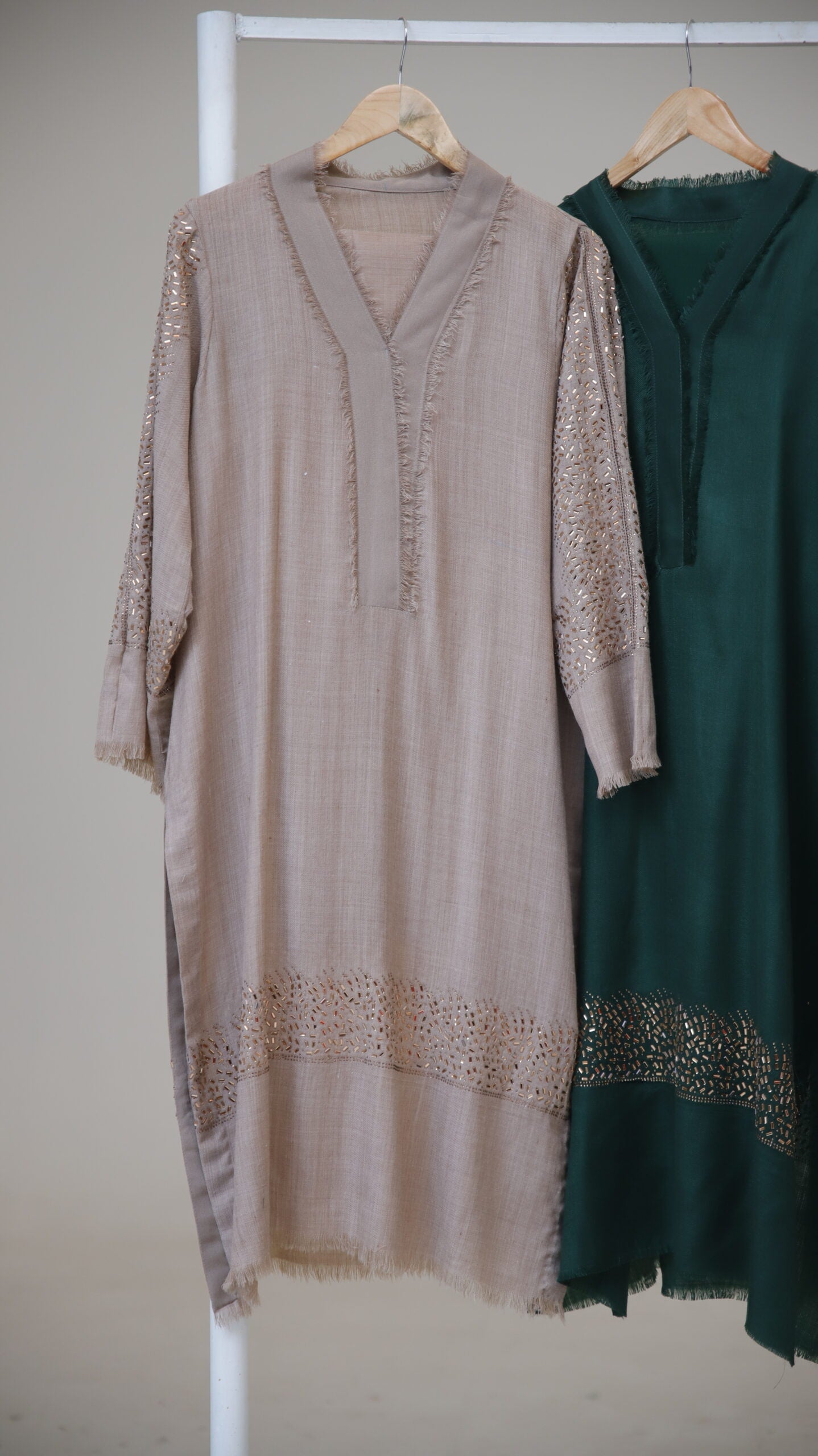 Beige Pashmina Crystal