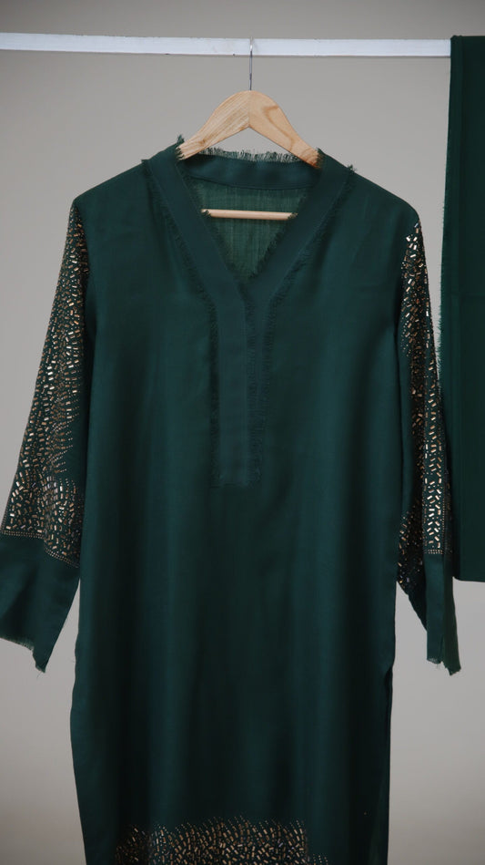 Green Pashmina Crystal