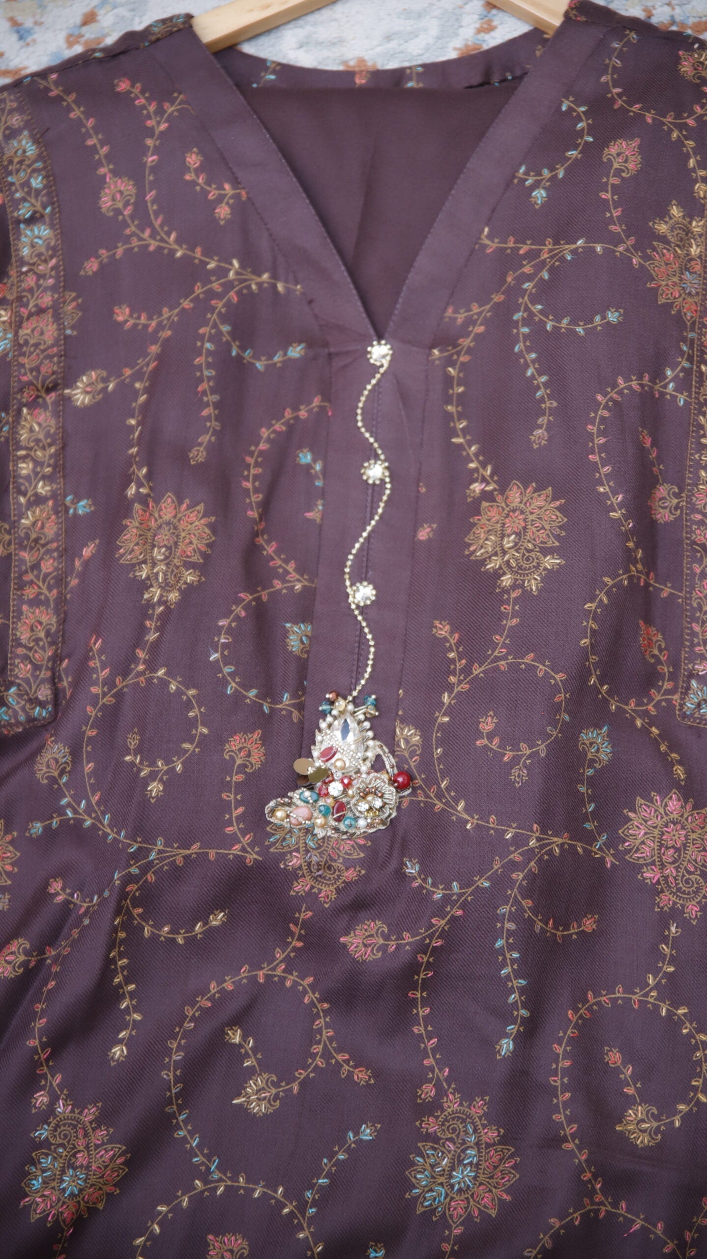 Jal Brown Embroidery