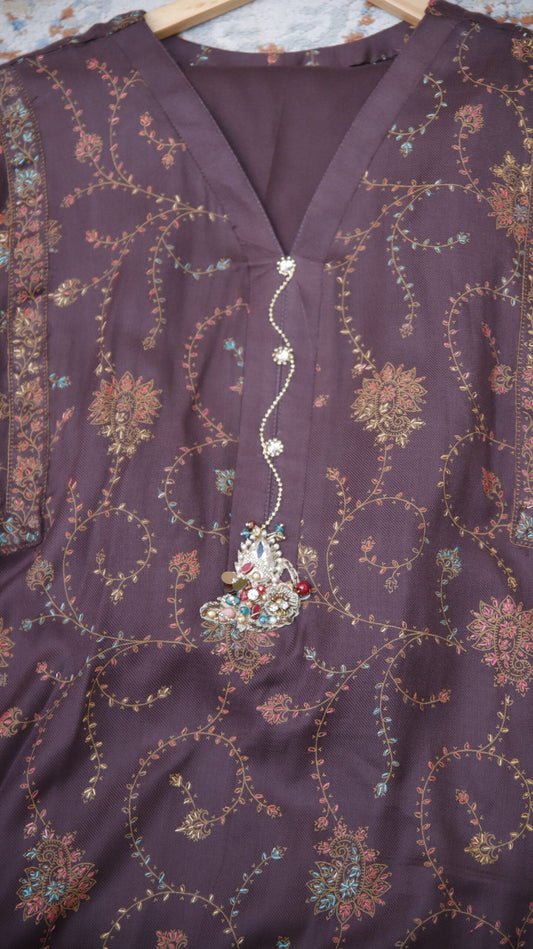Jal Brown Embroidery